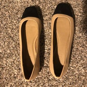 Cap toe ballet flats
